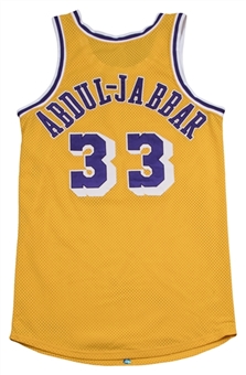 1981-87 Kareem Abdul-Jabbar Game Used & Signed Los Angeles Lakers Home Jersey (MEARS A10 & JSA)